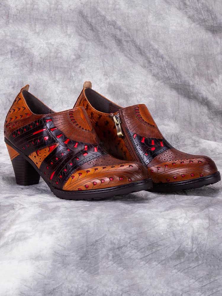 Chaussures en cuir gravé Emmeline