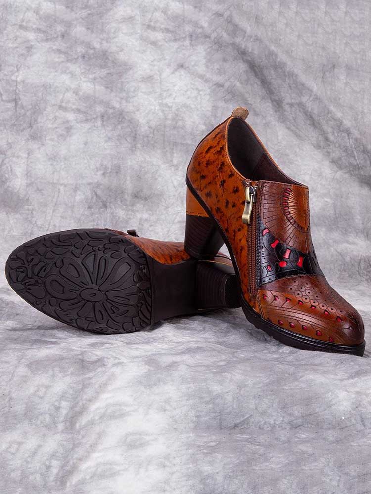 Chaussures en cuir gravé Emmeline