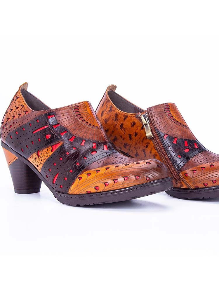Chaussures en cuir gravé Emmeline