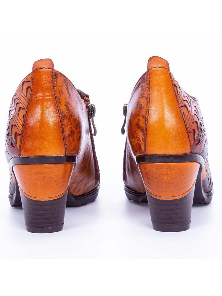 Chaussures en cuir gravé Emmeline
