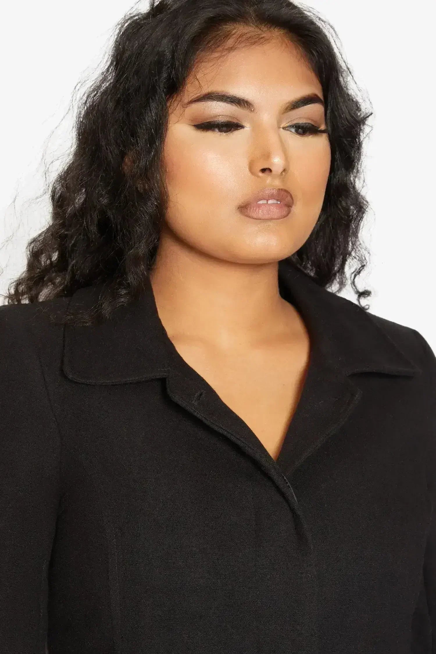 Manteau Covert De La Creme en mélange de laine mi-long pour femme