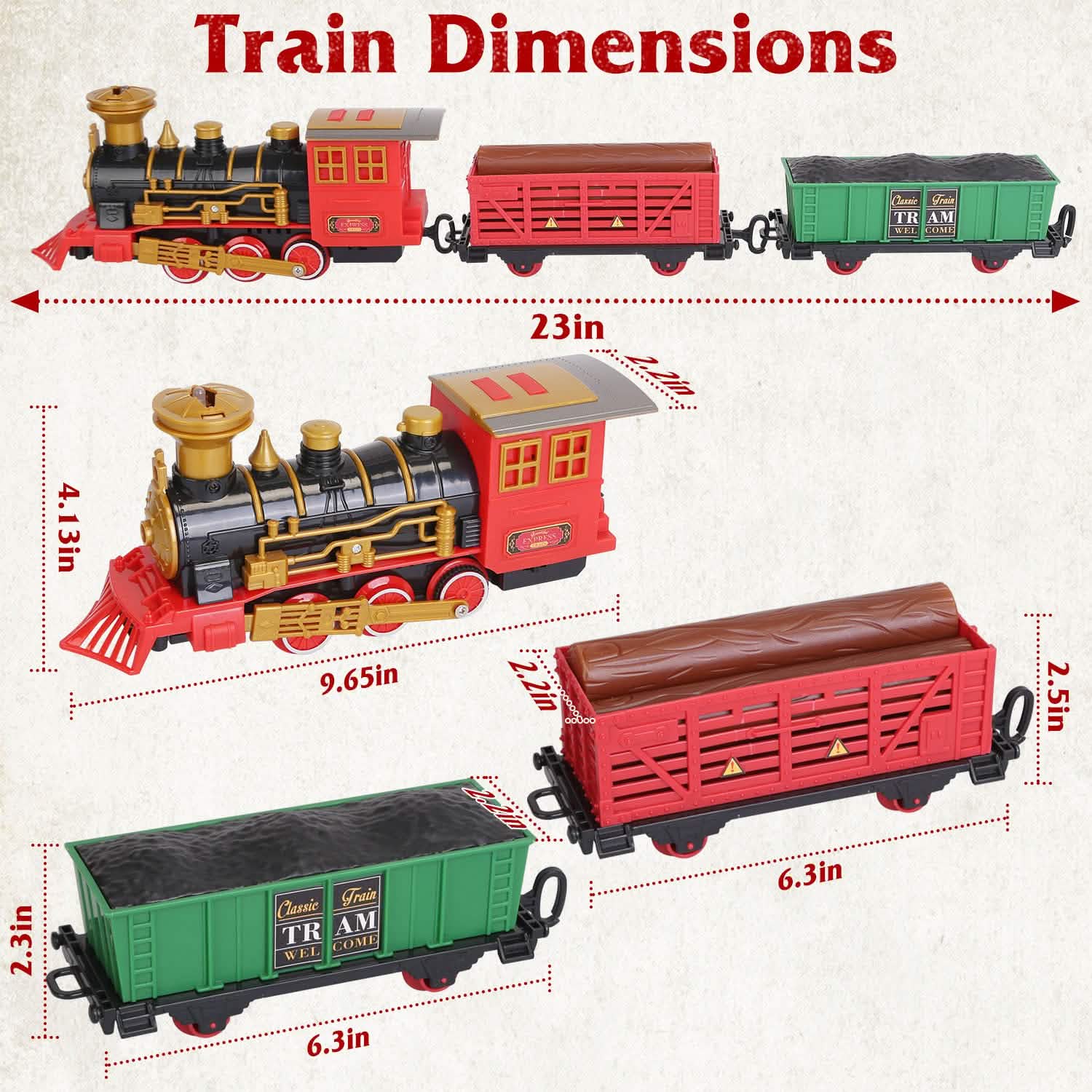 193 pièces : Set de train électrique Locomotive à vapeur Voiture de passagers Wagon à charbon Train de Noël