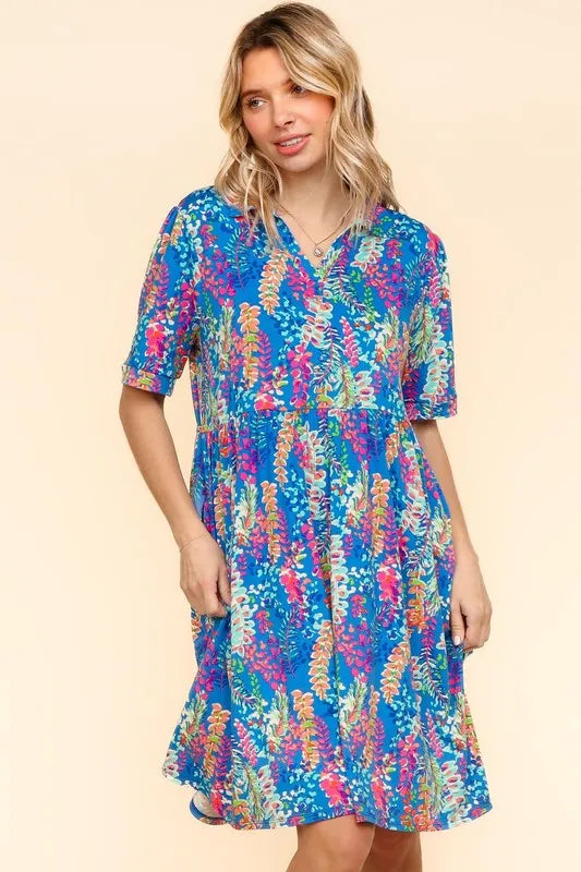 Robe Babydoll à Col Johnny avec Poches Latérales – Robe Babydoll, Robe à Col Johnny, Robe à Poches, Robe Boutonnée, Robe Coupe Ample
