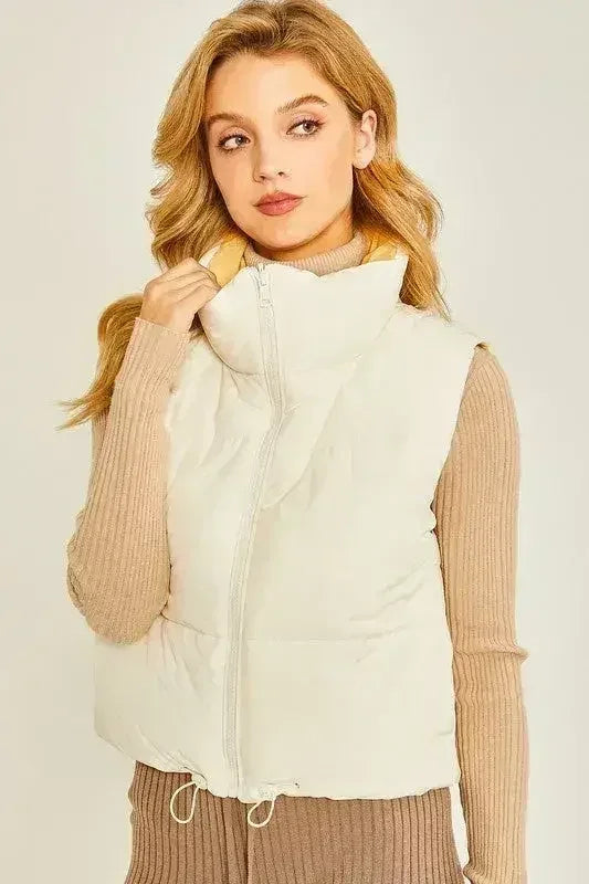 Gilet réversible uni tissé