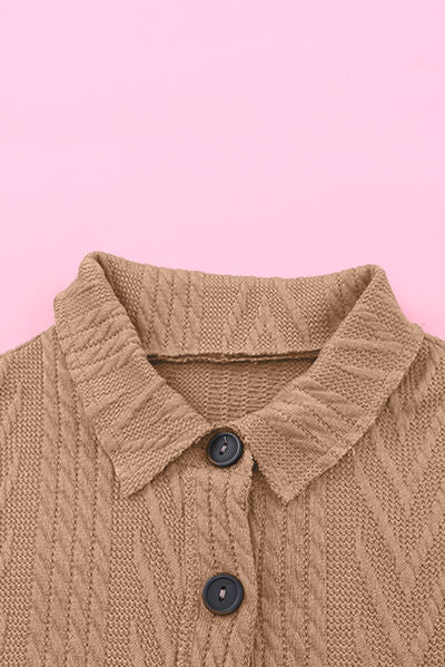 Veste femme rétro Camel à épaules tombantes et boutonnage intégral