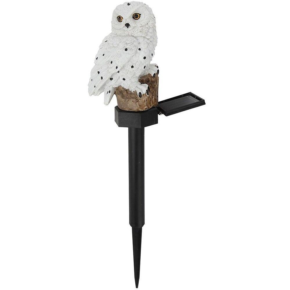 Lampe solaire LED étanche de qualité supérieure pour jardin et cour, en forme de hibou, avec support et base solaire, décoration de luxe pour allée.