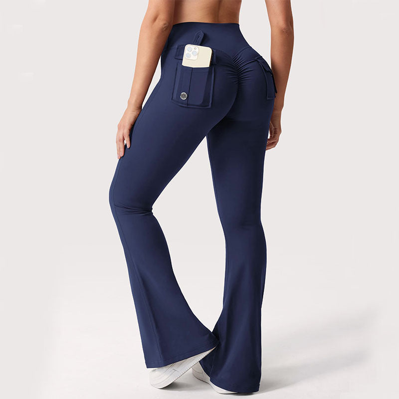 🖤 Legging d'entraînement taille haute avec poches cargo pour femme