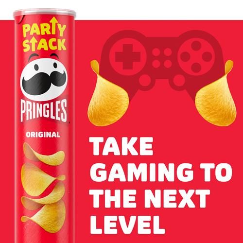 Tuiles de pommes de terre Pringles, collations pour le déjeuner, collations à emporter, pour les fêtes, Original, boîte de 193 g (1 boîte)