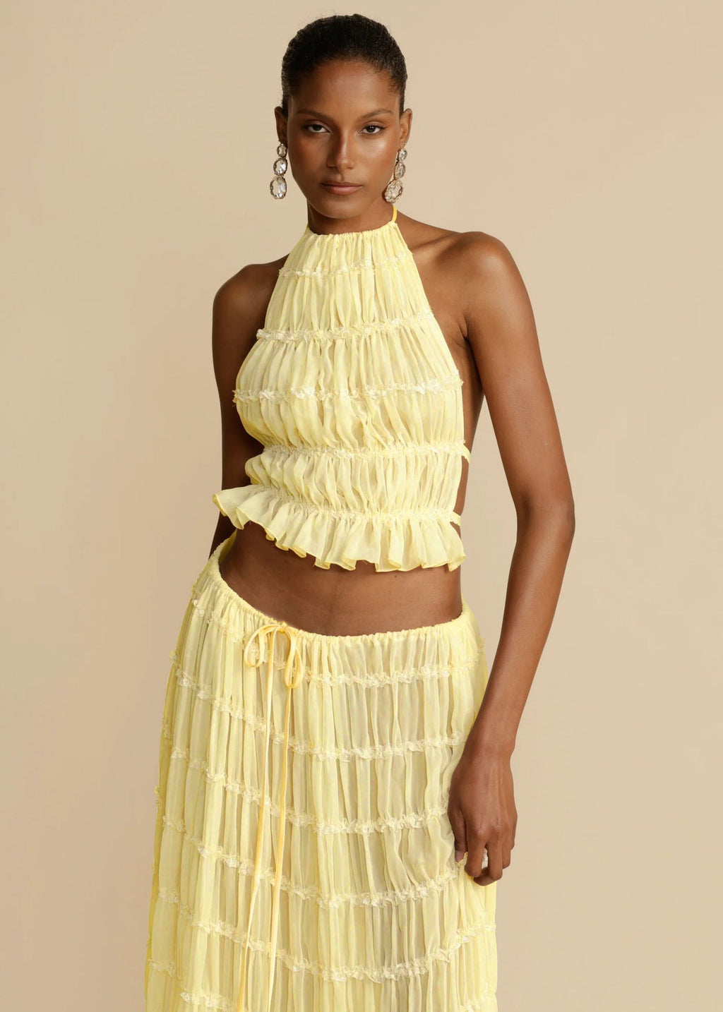 🌴 Ensemble deux pièces de maillots de bain pour femmes – Haut court licou sans manches
