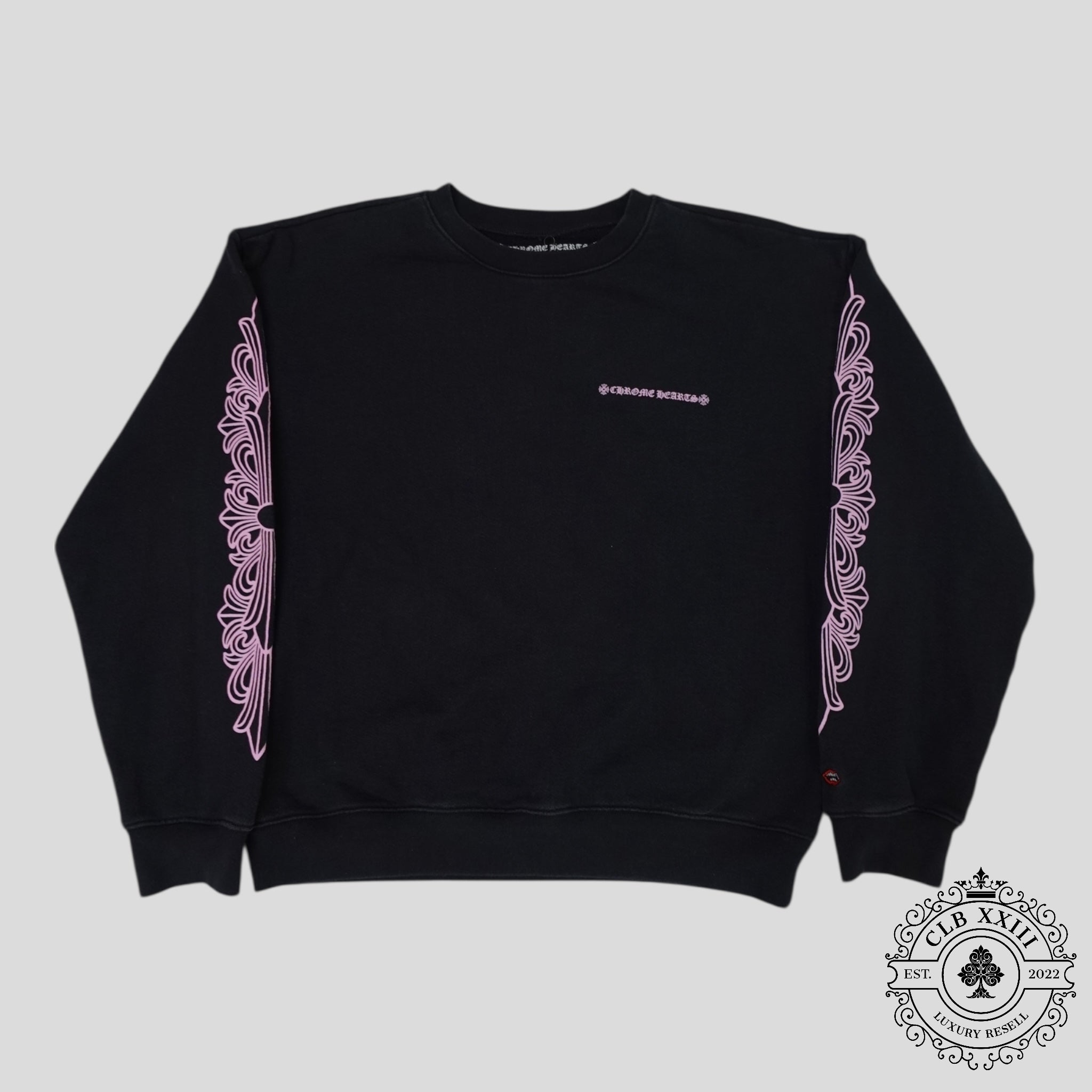 Chrome Hearts Floral Sleeve Crewneck en Noir / Rose