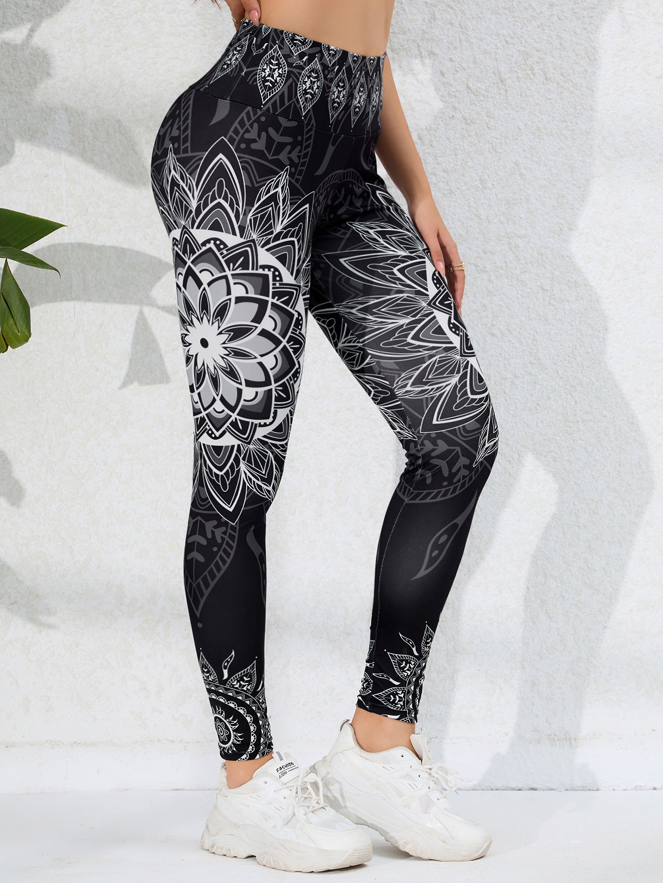 Legging de yoga taille haute, effet ventre plat et rehausse-fesses, imprimé aquarelle