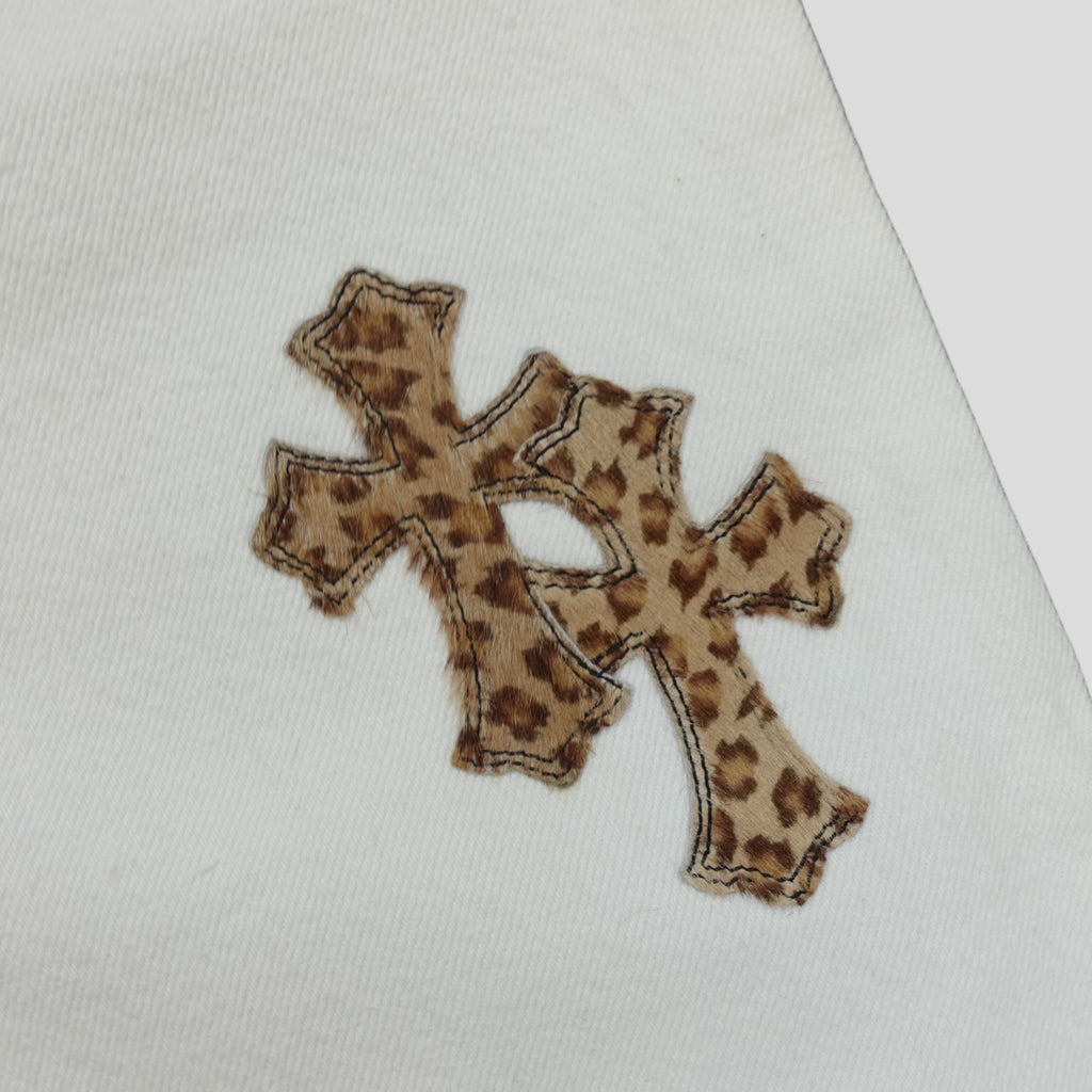 Jean Chrome Hearts Levis Cross Patch Blanc / Léopard