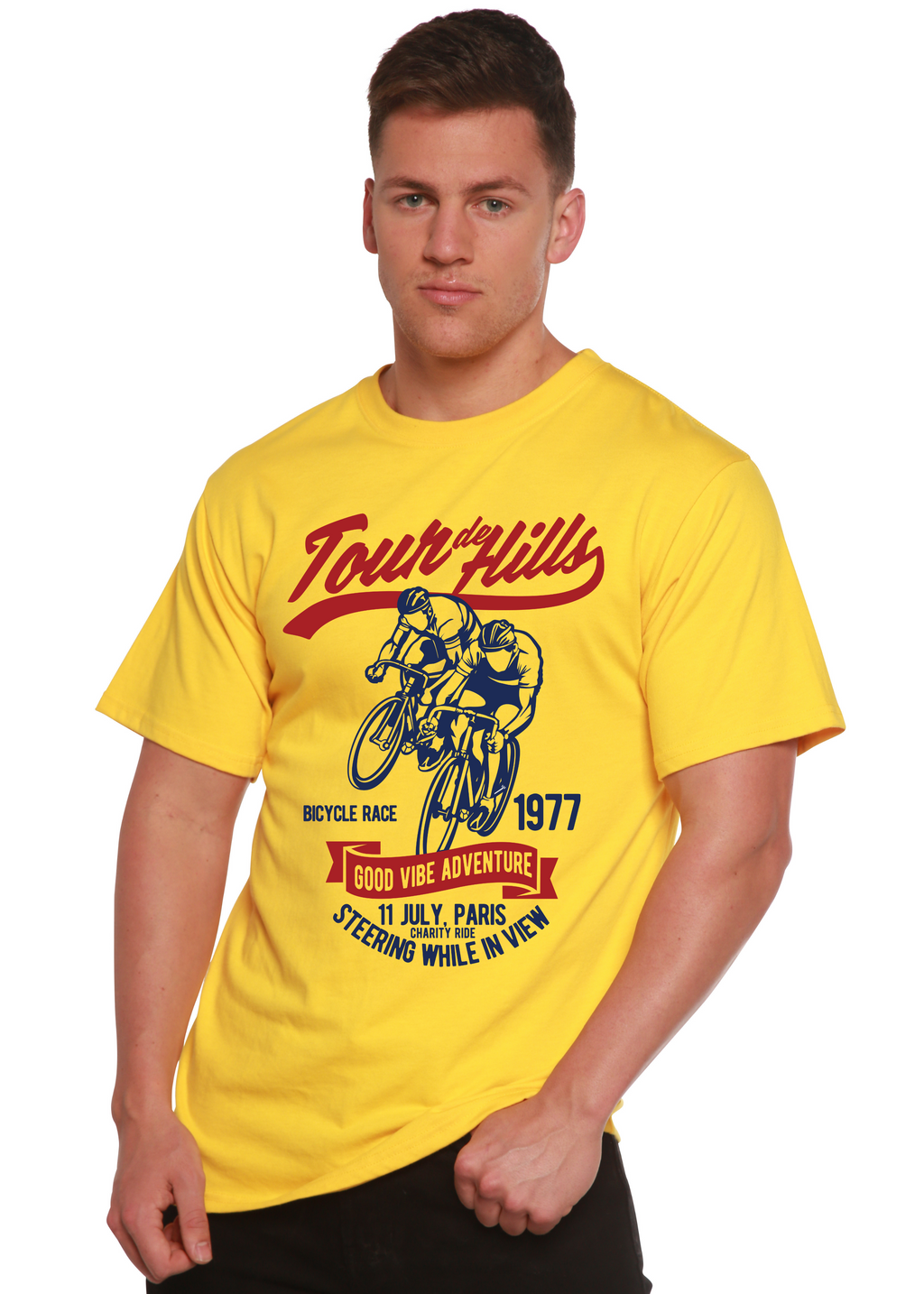 T-shirt graphique à manches courtes en viscose de bambou et coton biologique Tour De Hills Spun Bamboo® pour homme
