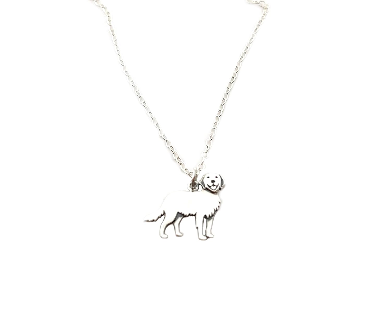 Golden Retriever Necklace – Sterling Silver, 18-Inch Chain
