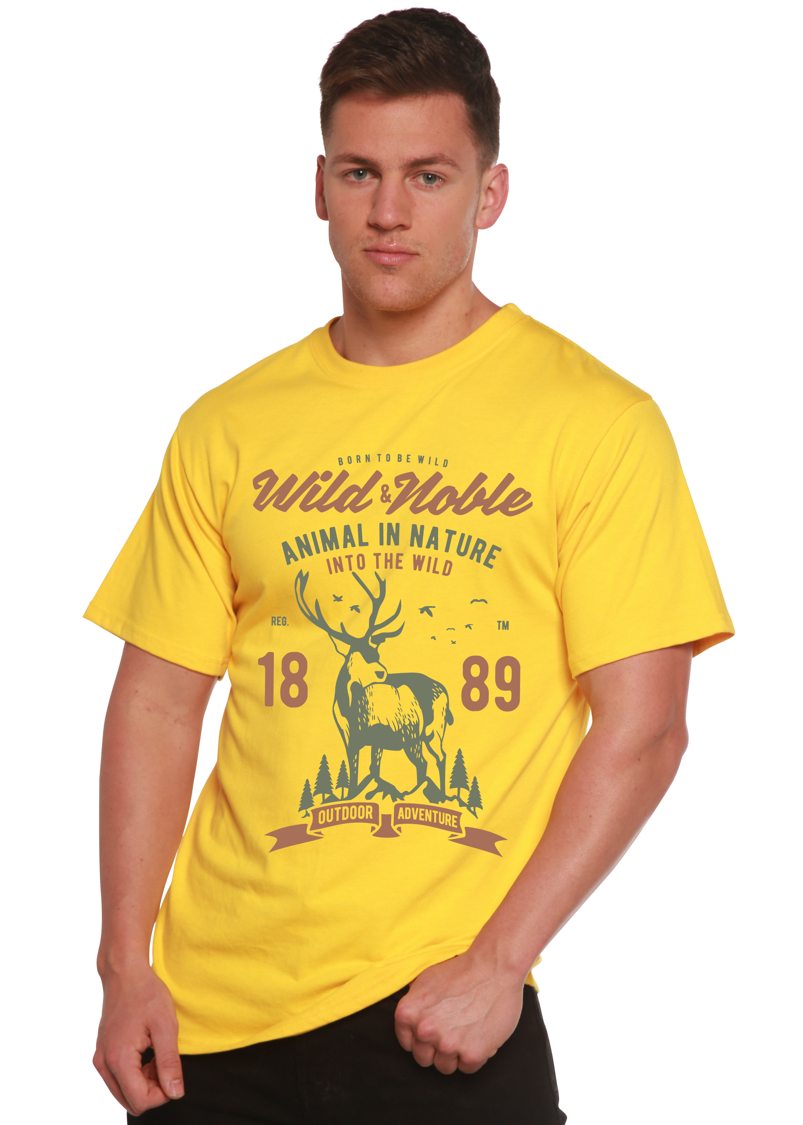 T-shirt graphique à manches courtes en viscose de bambou et coton biologique Wild And Noble Spun Bamboo® pour hommes