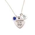 Grandma to an Angel Necklace – Sterling Silver Chain with Birthstone & Initial