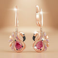 Boucles d'oreilles pendantes flamant rose en argent sterling