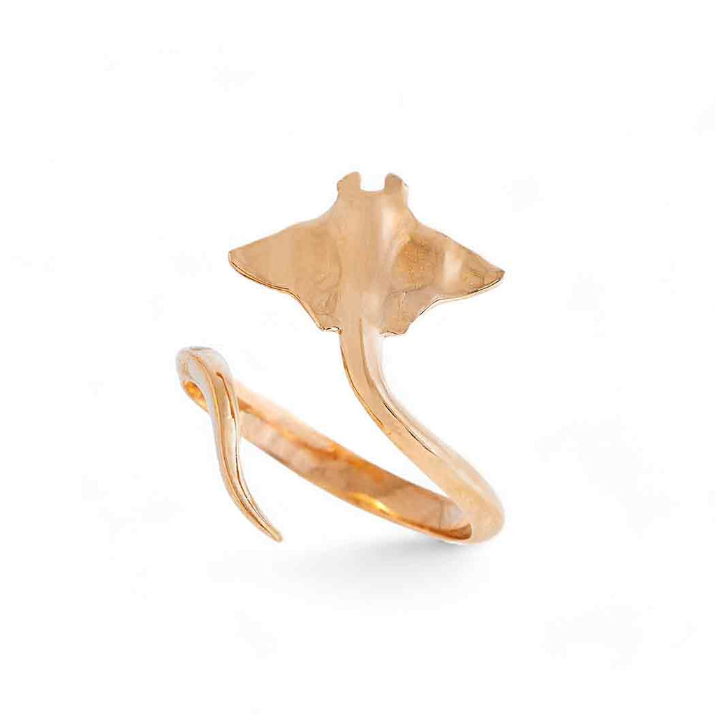 Bague Ajustable Raie Manta en Bronze
