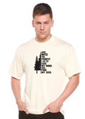 T-shirt graphique à manches courtes pour homme en bambou viscose/coton bio "And Into The Forest I Go"