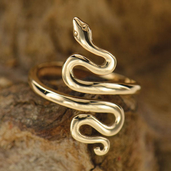 Bague Serpent Ajustable en Bronze – Symbole Antique & Charme Mystique