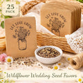 25 paquets de graines de fleurs sauvages pour mariage – « Let Love Grow » sachets de style pot Mason
