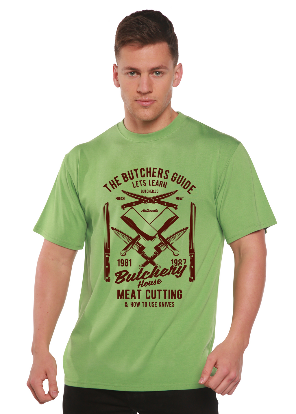 T-shirt graphique à manches courtes en viscose de bambou et coton biologique Butchery House pour homme