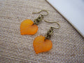 Boucles d'oreilles pendantes Feuille d'Oranger – Breloques en acrylique et laiton vieilli, 3,8 cm