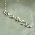 Mama Elephant and 3 Babies Necklace – Sterling Silver Family Pendant on 18" Chain