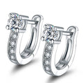Boucles d'oreilles créoles plaquées or blanc 18 carats avec cristaux Swarovski