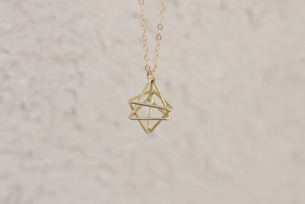 Gold Merkaba Necklace – 18" Gold Filled Chain