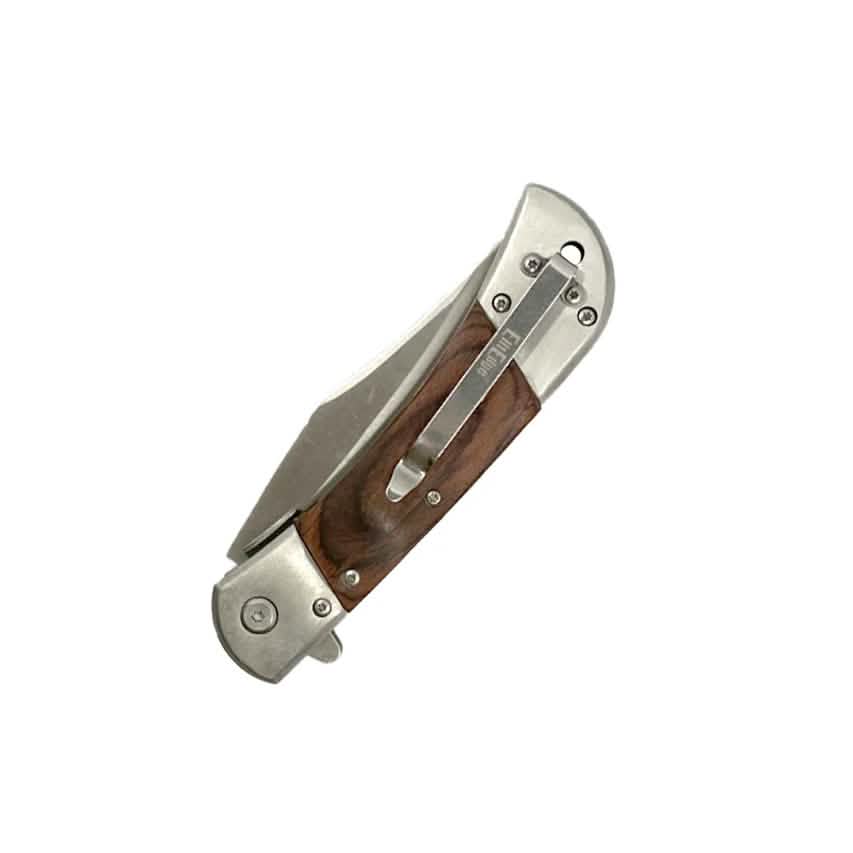 Lot de 2 : Couteau à ouverture assistée 9,5 cm avec lame drop point