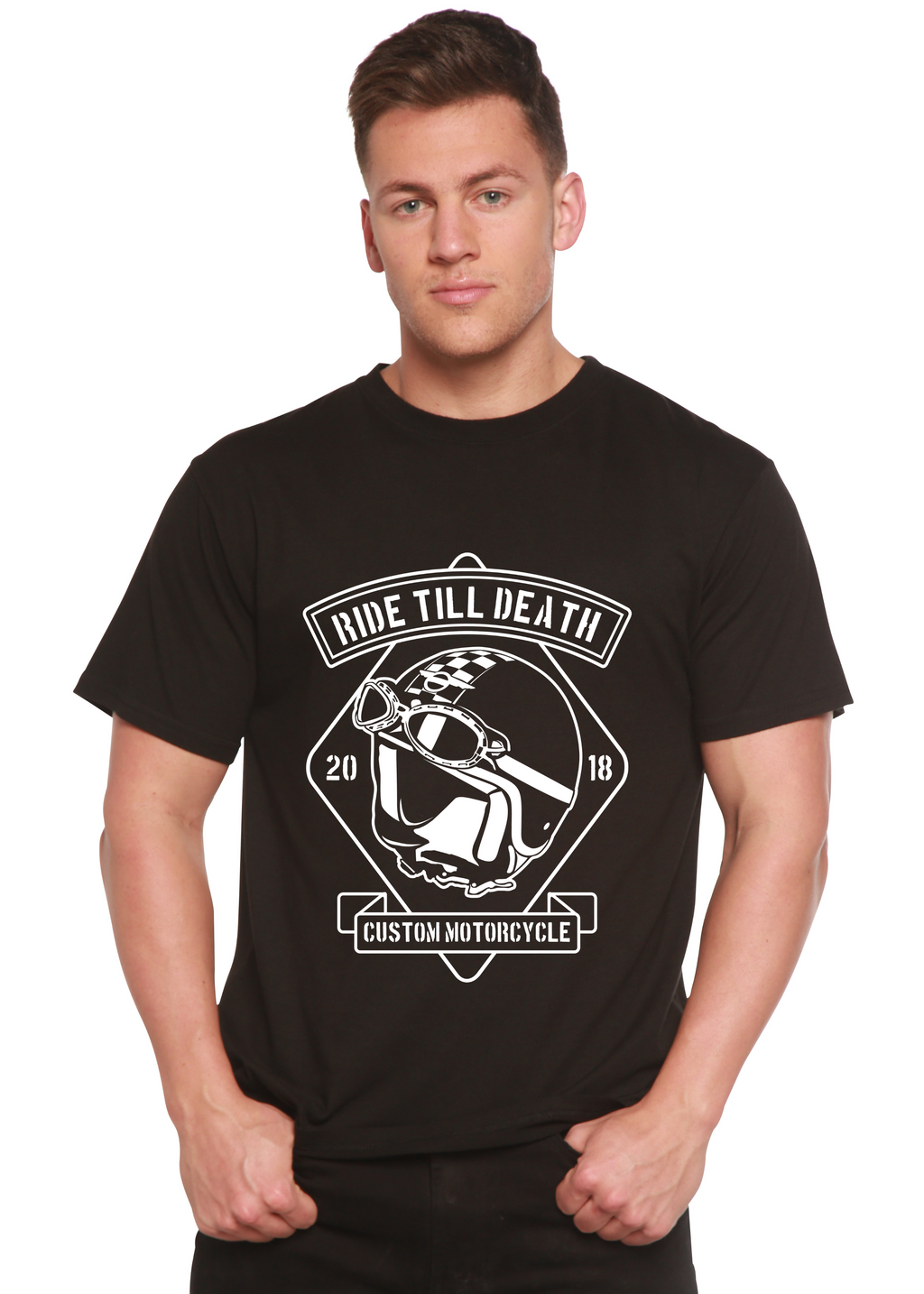 T-shirt à manches courtes graphique en bambou viscose/coton biologique filé Ride Till Death Spun Bamboo® pour hommes