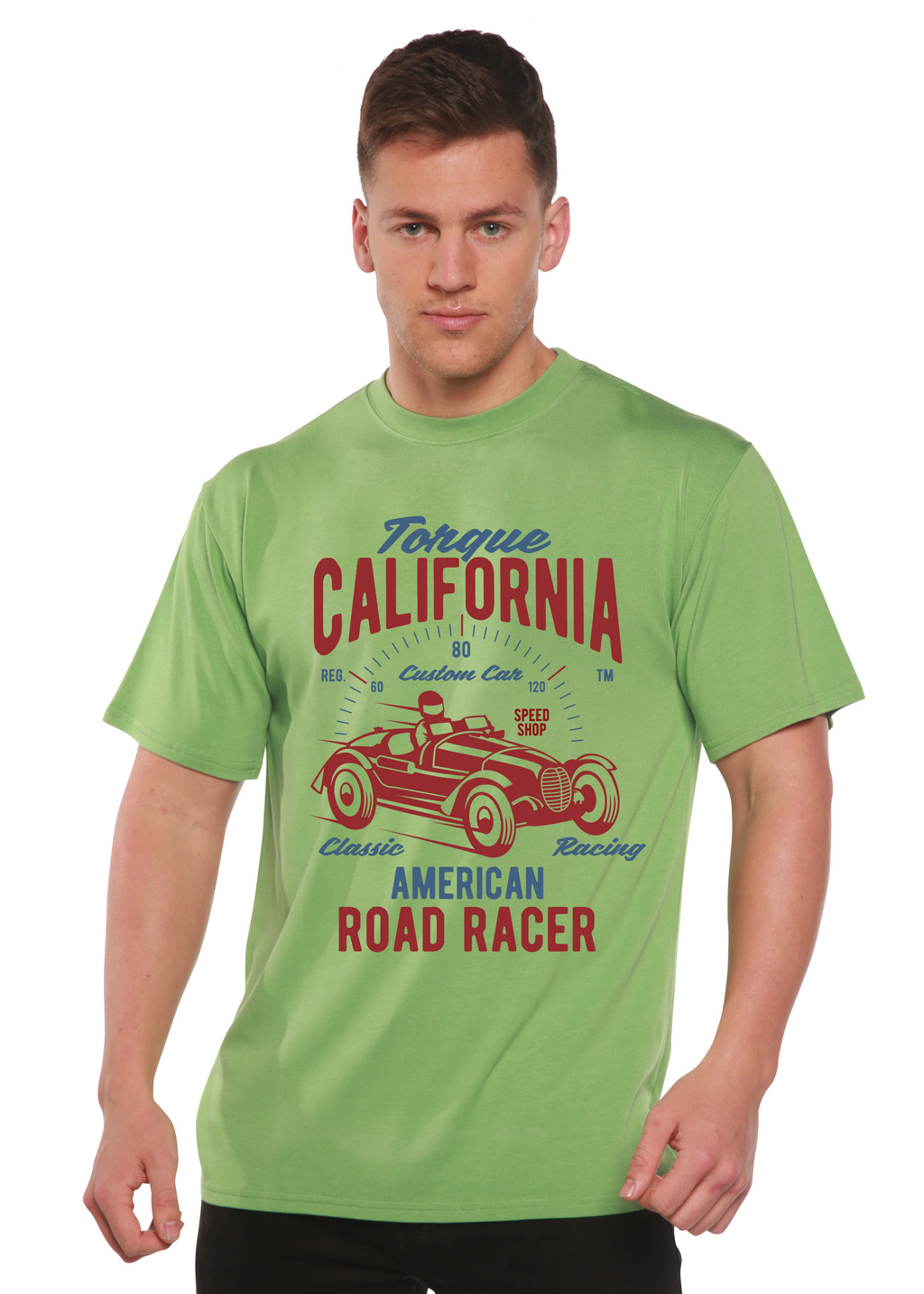 T-shirt graphique Torque California à manches courtes en viscose de bambou/coton biologique filé pour hommes