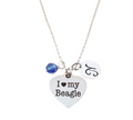 Collier « I Love My Beagle » – Bijou personnalisé en argent sterling