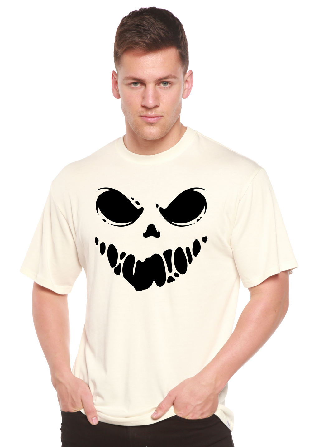 T-shirt graphique à manches courtes Halloween Boo pour homme en bambou viscose/coton biologique