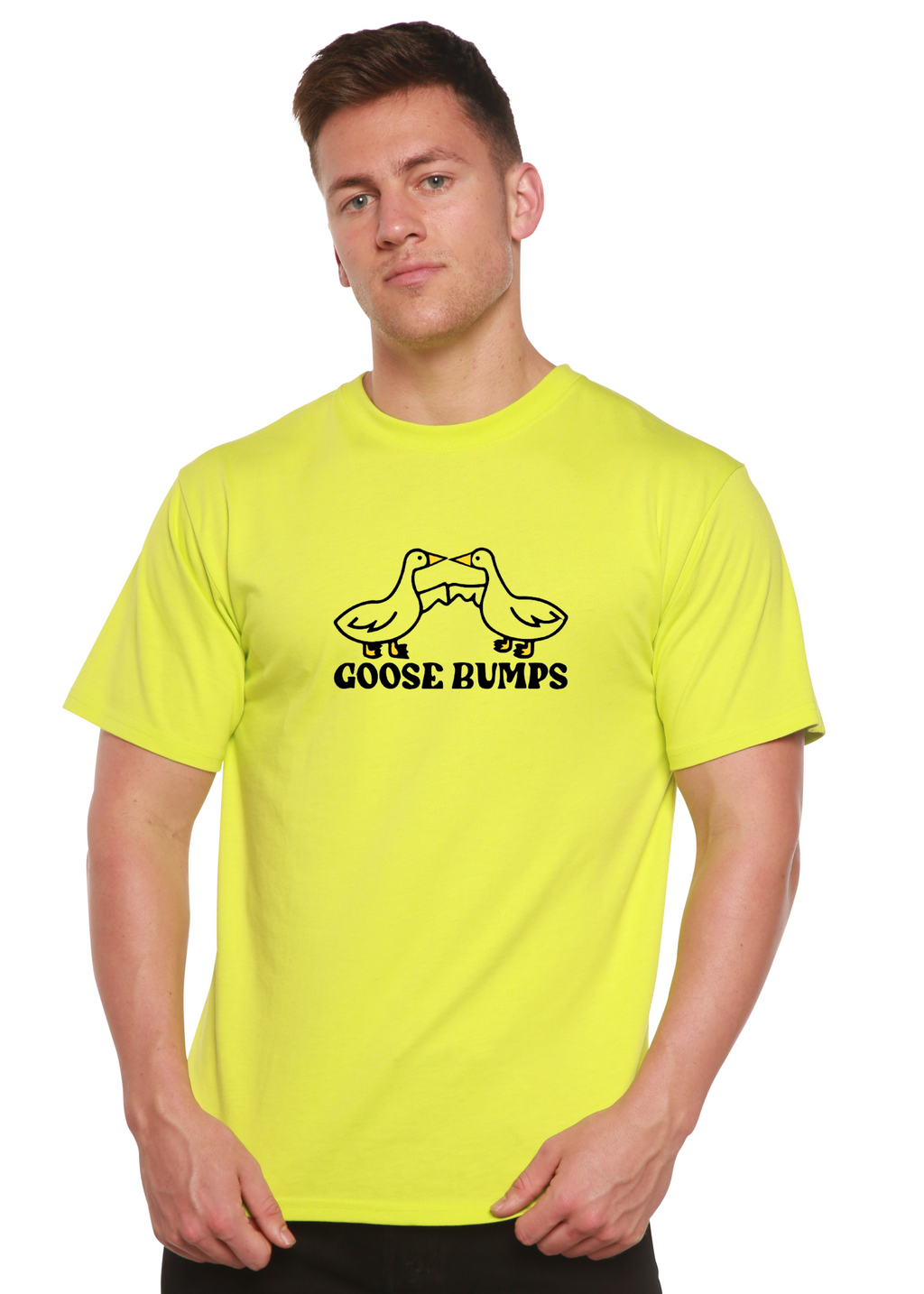 T-shirt à manches courtes en viscose de bambou et coton biologique avec motifs pour homme Goose Bumps