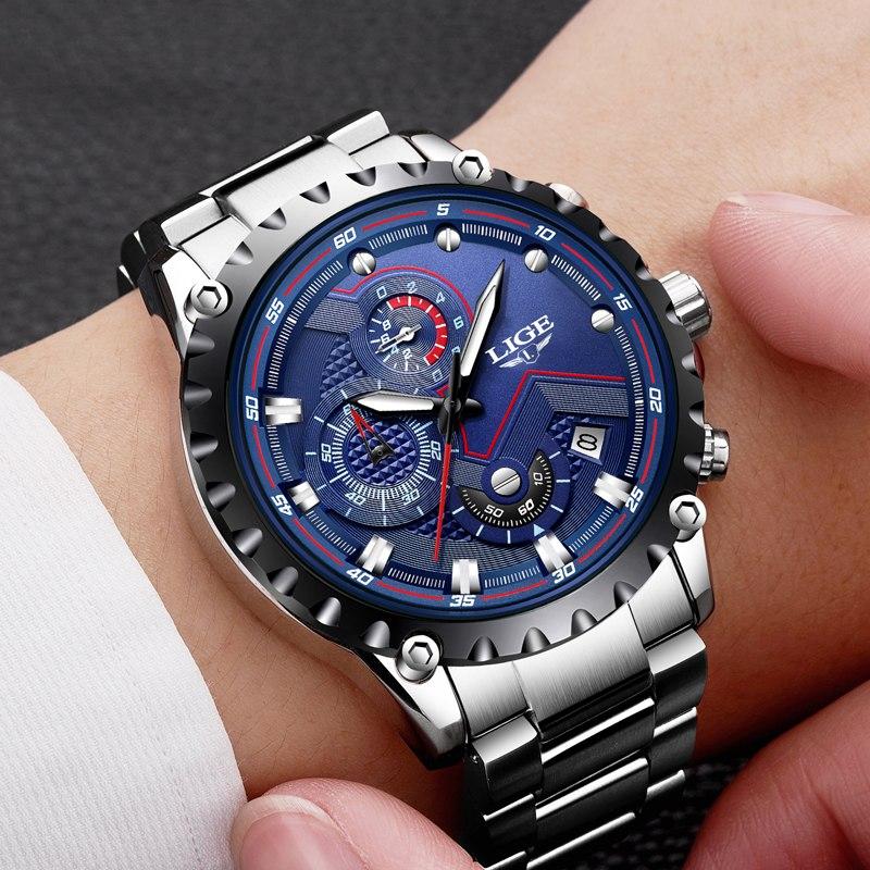 Montre Élégante pour Homme, Cadran avec Chronomètres et Affichage du Jour, Aiguilles Fluorescentes, Excellent Look, Design Unique, Cadeau Idéal pour Votre Homme
