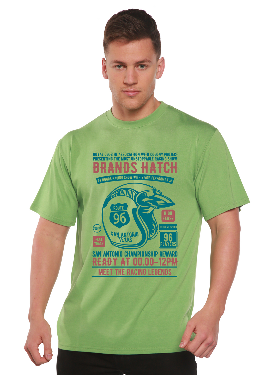 T-shirt graphique à manches courtes pour homme Brands Hatch en viscose de bambou/coton biologique