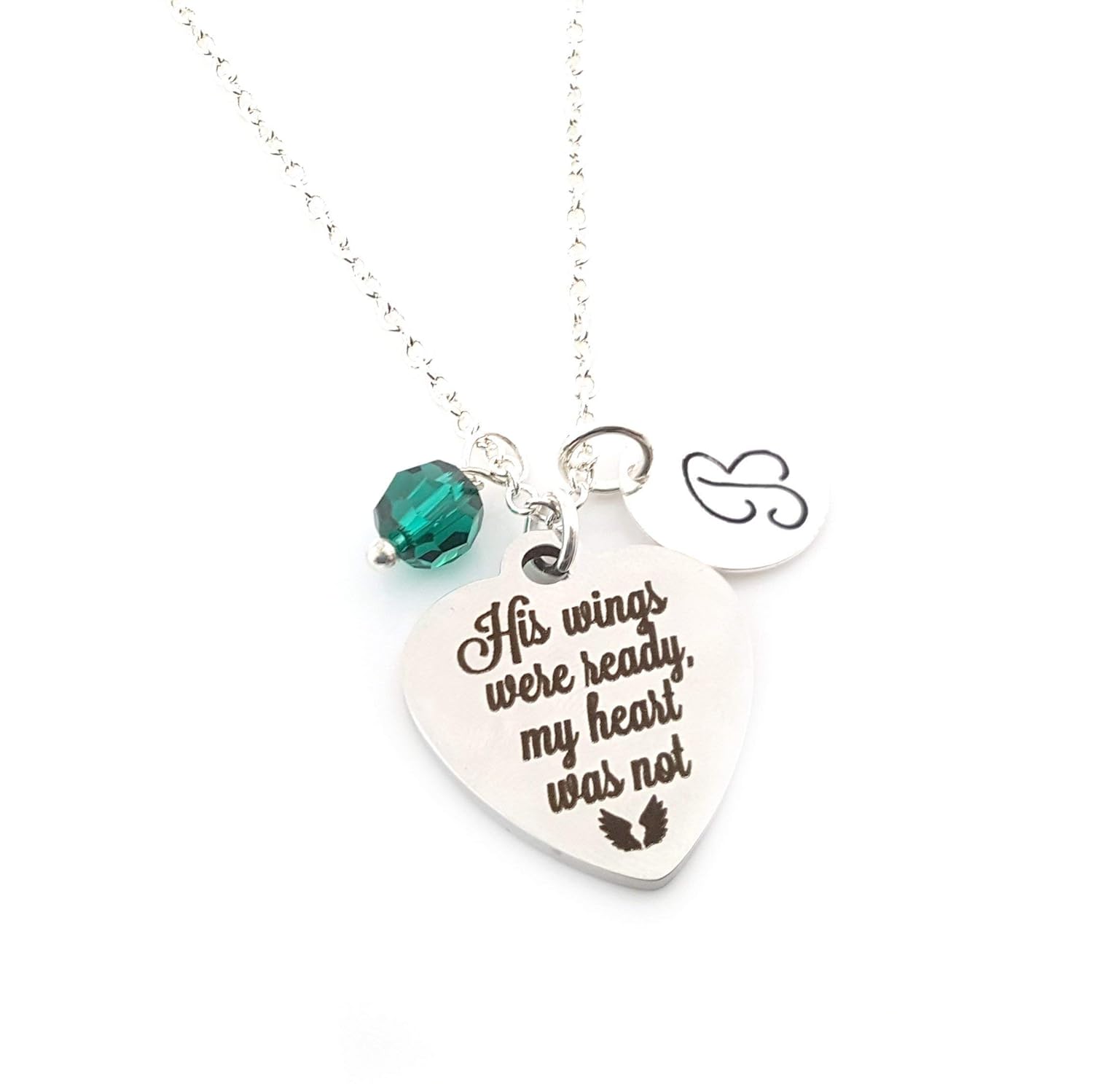 Ses ailes étaient prêtes, mais pas mon cœur – Collier commémoratif personnalisé en argent sterling