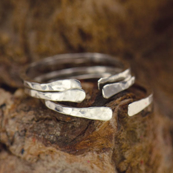 Bague marteau ajustable en argent sterling