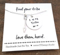 Collier « I Love My Tribe » – Bijou Estampillé à la Main en Aluminium et Argent Sterling