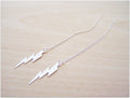 Sterling Silver Lightning Bolt Threader Earrings