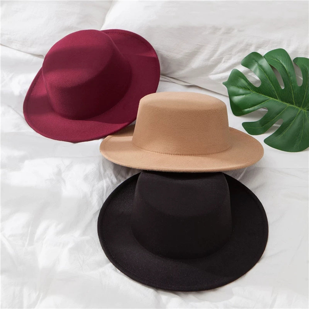 Chapeaux fedora d'hiver automne en laine pour femmes et hommes, chapeau fedora classique à large bord pour femmes, chapeau fedora réglable de grande taille, chapeau fedora de luxe à bord large, chapeau classique d'été pour hommes