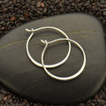 Sterling Silver Hammered Circle Hoop Earrings – 20mm Everyday Modern Hoops