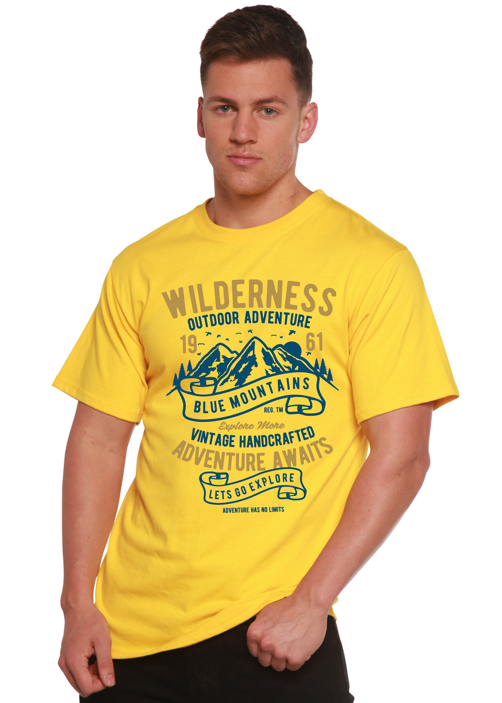 T-shirt à manches courtes et motif graphique Wilderness Spun Bamboo® pour homme, en viscose de bambou/coton biologique