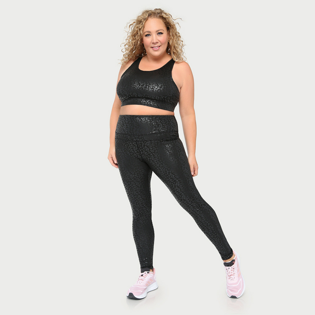 Legging actif guépard métallisé