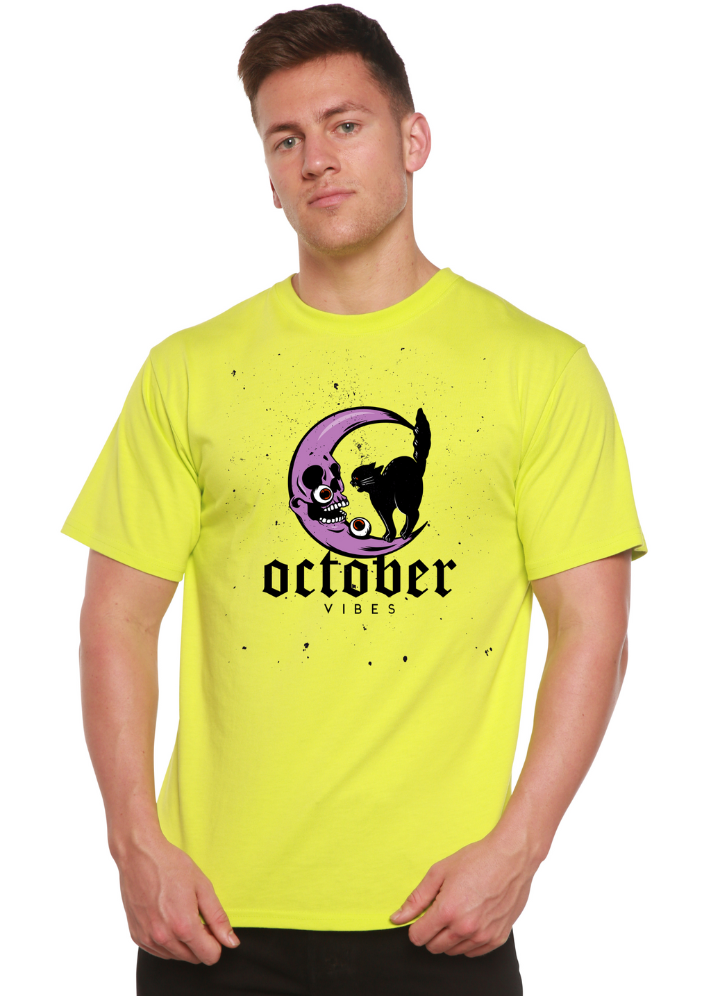 T-shirt graphique à manches courtes en viscose de bambou et coton biologique pour homme - Ambiance d'octobre