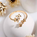 Bague Ajustable Papillon en Bronze – Taille 6-8