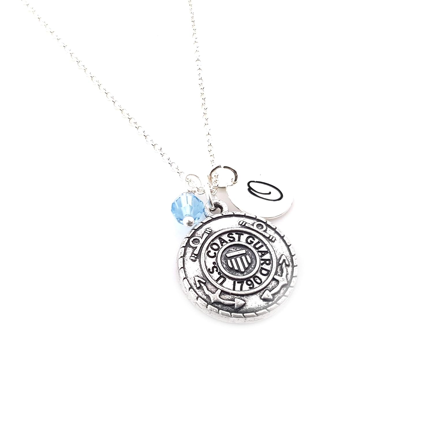 Collier breloque Garde côtière – Argent sterling personnalisé