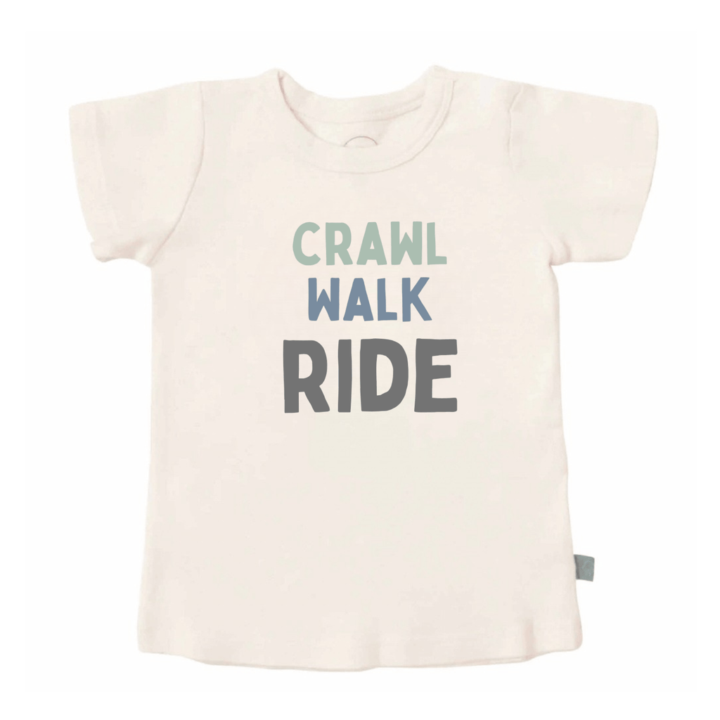 tee-shirt imprimé | d'abord je rampe, après je marche, puis je roule